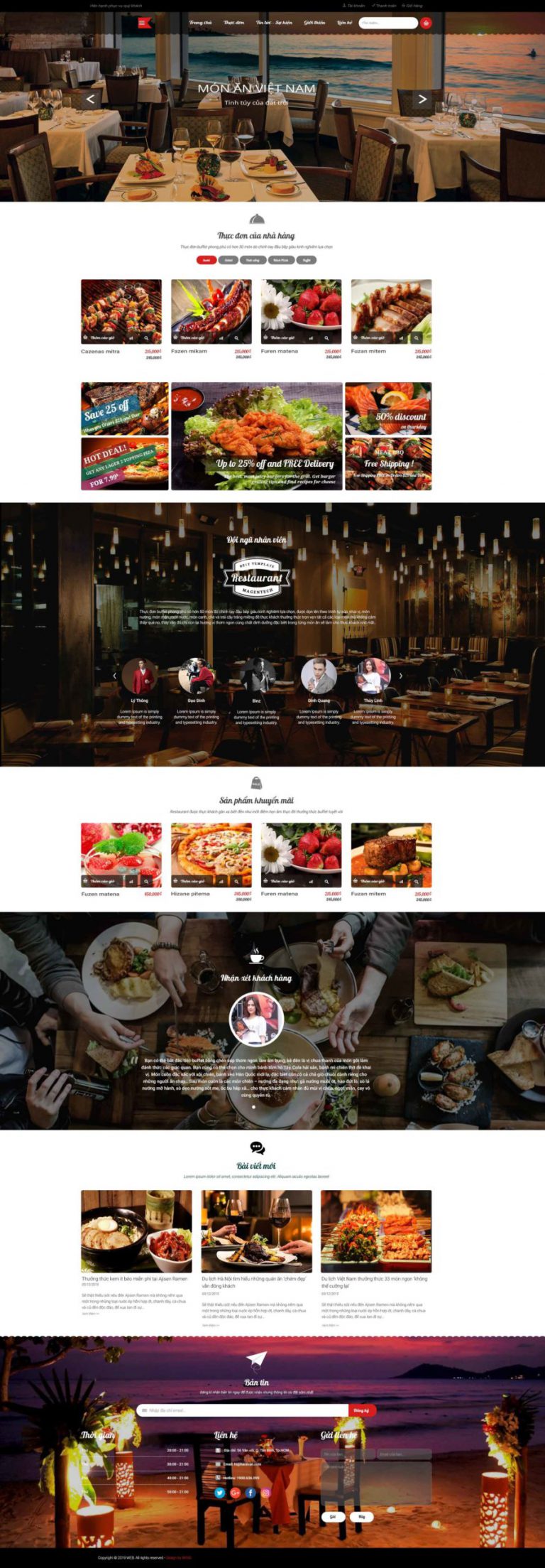 Mẫu website nhà hàng 01