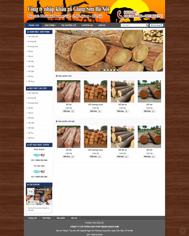 Mẫu website đồ gỗ 03