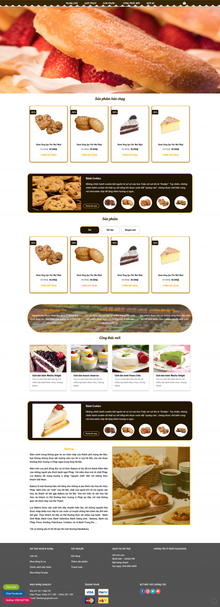 Mẫu website bánh ngọt 01