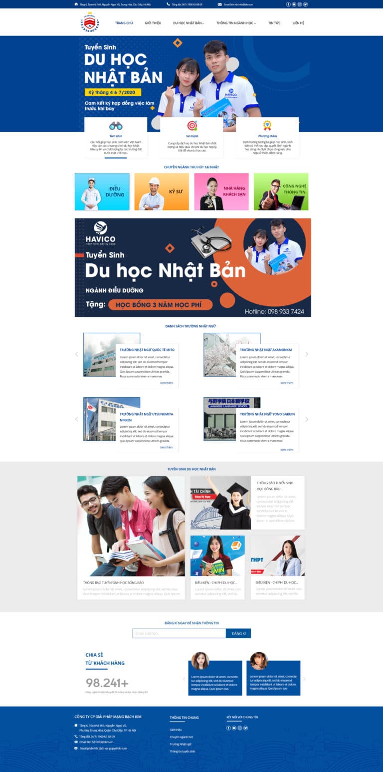 Mẫu website giáo dục 01