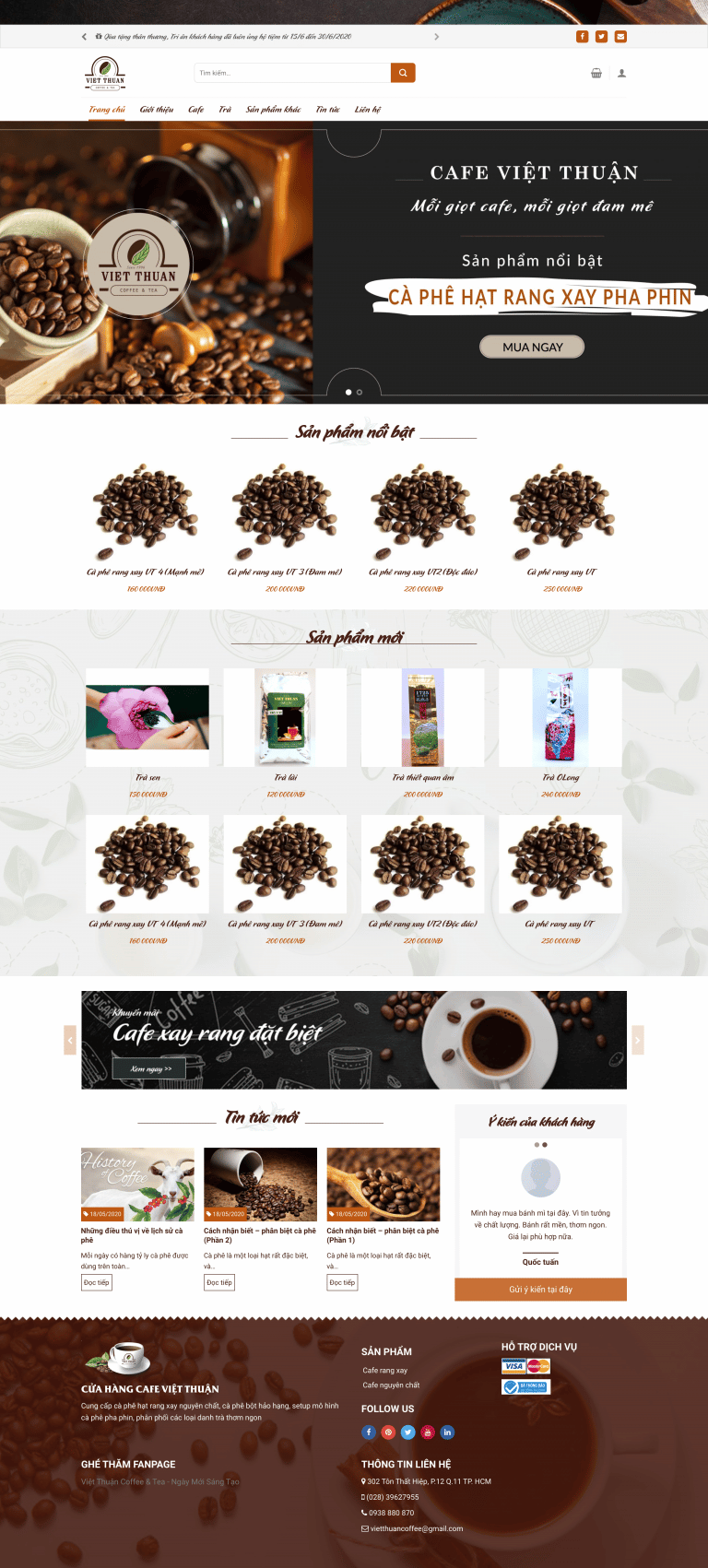 Mẫu website coffee 01