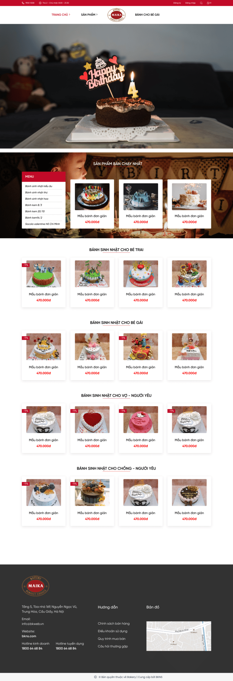 Mẫu website bánh ngọt 03