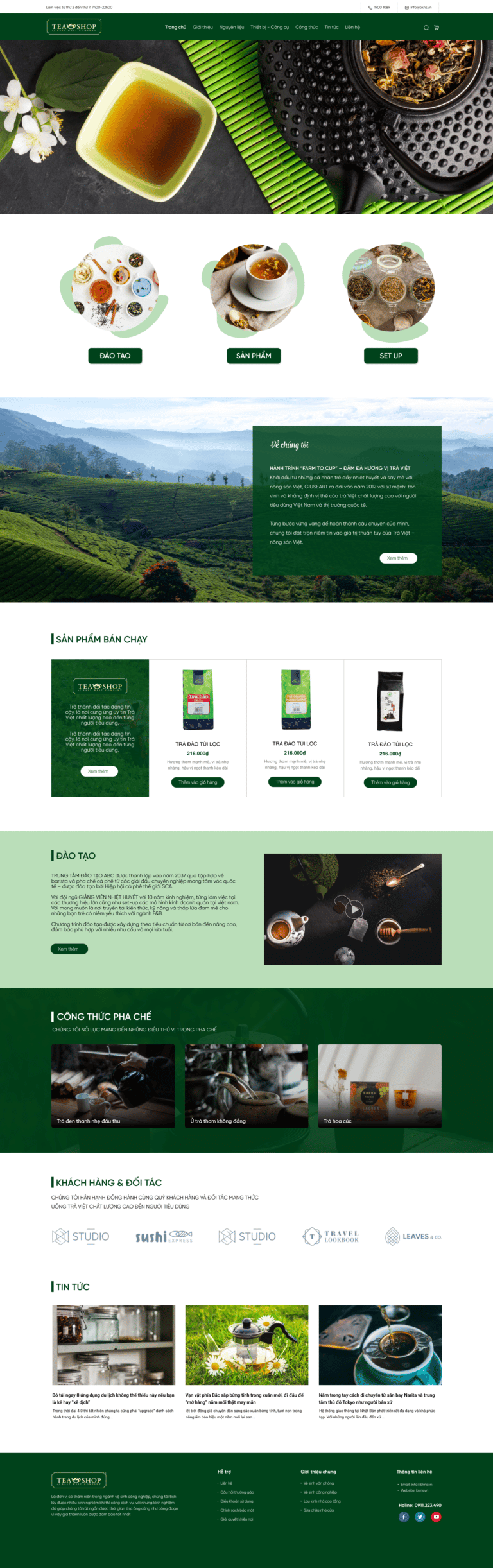 Mẫu website setup quán 01