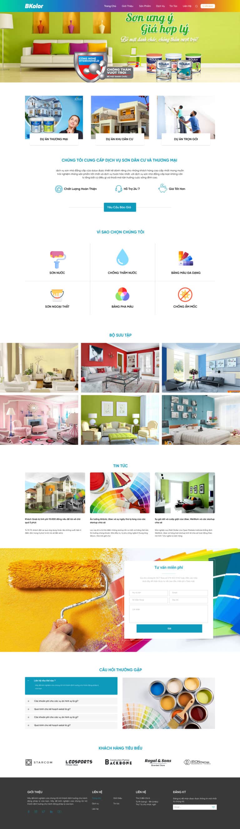 Mẫu website sơn 01