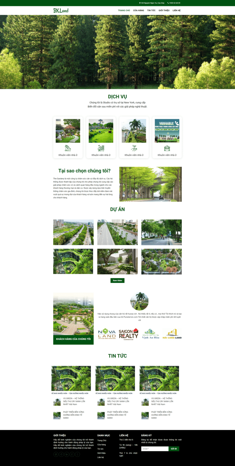 Mẫu website Cây xanh 05